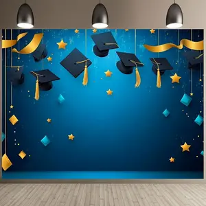 Kindergarten Graduation Backdrop Graduation Party Backdrop Class Celebration Background Cloth Grad Tapestry Wall Hanging Photography Background Polyester Fiber Indoor Outdoor Party Event Home Garden Studio Decor Prop Wall