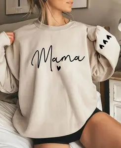 Mama Heart Sweatshirt, Minimalist Mom Crewneck, Cute Script Graphic Apparel, Gift for Moms