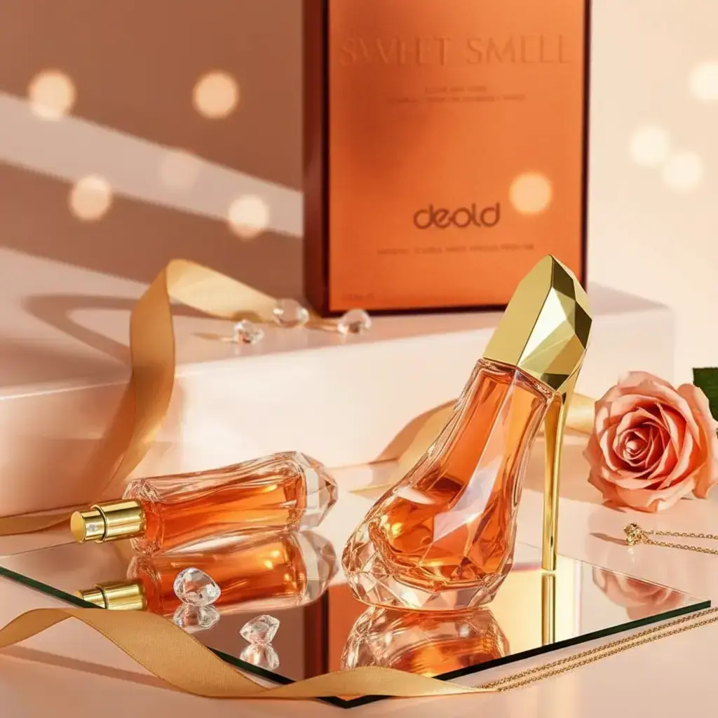 1.01oz(30ML)Orange Crystal Cut High Heels Style Perfume,Can Be Used As Ornaments,With High-end Flavor,Scent Fragrance,Elegant And Fresh Dating Perfume,Suitable For Birthday Gifts,Christmas Gifts,Party Gifts,Portable Travel,Comfortable Mood,Eau De Perfum
