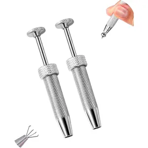 2 count Ball Grabber Tools Pack 316L Stainless Steel  Tool for Changing  Upgraded Anti-Slip Grip  Ball Tools for Threadless Flat  Earrings Stud