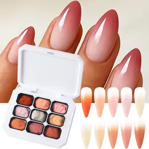 9 Colors LED Curable Gel Nail Polish, Rainbow Gradient Ombre Semi-Solid Patching Gel, Soak Off UV Gel Varnish for DIY Manicure & Salon Nail Art Decoration