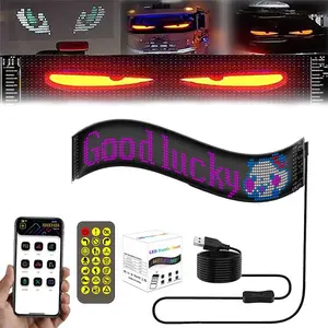DIY Car Dynamic LED Smart Colorful Eye Lamp Soft Screen, Scrolling Bright Advertising led  panel [High Refresh Rate Screen]  Programmable Flexible Matrix Screen for Car, Suitable for Windows Of Cars And Small to