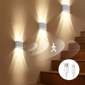 USB Rechargeable LED Wall Light, Motion Sensor Smart RGB Gradual Environment Lamp, Adjustable Indoor Magnetic Table Lamp, Lighting Modes Adjustable