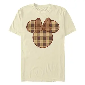 Men's Mickey & Friends Plaid Minnie Mouse Logo T-Shirt