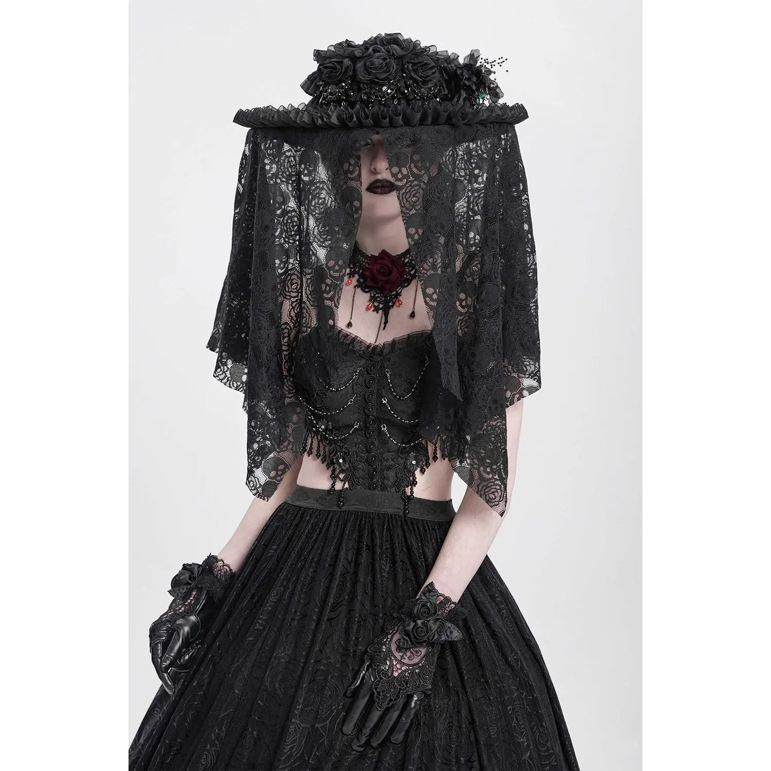 Rosegarden Funeral Veiled Hat