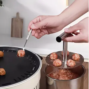 Stainless Steel Meatball Maker, 6-Hole Fast DIY Meatballs, Fish Balls, Potato Balls, Vegetable Balls, Ice Cream, Home Restaurant Kitchen Tool