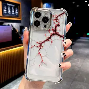 Cool Red Blood Vessel Vein Transparent Phone Case. FourReinforced Corners Effectively Buffer Falling Impact, Wear-Resistant Ink Makes Pattern Not Easy To Fade. Suitable for iPhone 17.16.15.14.13.12.