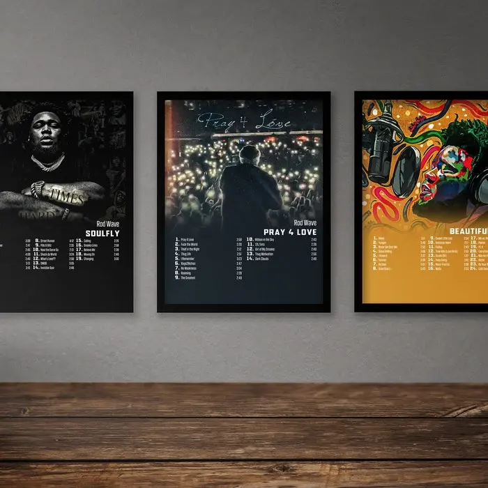 Rod Wave Poster Set Of 10 Album Poster | SoulFly | Pray 4 Love | Beautiful Mind | Nostalgia Album Poster | PTSD |  #531