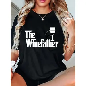 100% Cotton Winefather Wine Dad Father Red Wine White Wine Funny Gift T-Shirt