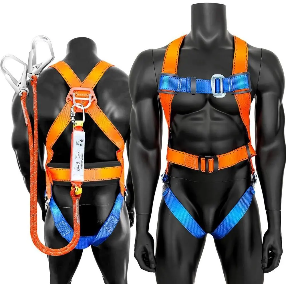 Full Body Safety Harness in Orange, ASTM F1774 Certified Personal Protective Equipment for Outdoor Sports, Fall Arrest