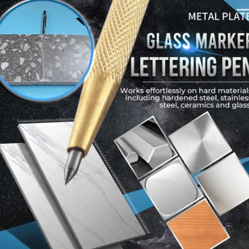 Glass Cutter & Tile Marking Pen Set, Manual Glass and Ceramic Brick Cutting Machine with Diamond Blades, Ergonomic Handle, Safety Lock