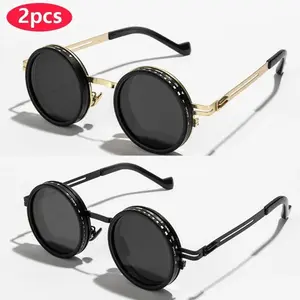 Polarized Round Sunglasses ND9 Adjustable Dimming Sun Glasses Men Women Retro Punk Men's Fishing Eyeglasses Outdoor Shades UV400