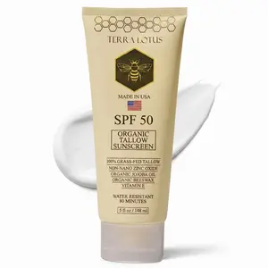 Organic Tallow Sunscreen - Natural Mineral Sunscreen SPF 50 - Safest Organic Natural Tallow & Zinc Oxide Sunblock | Reef Safe, Clean Non-Greasy Formula for Face and Body Skin Repair Skin Repair