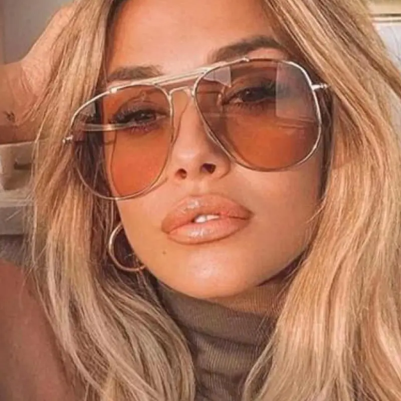 Unisex Vintage Aviator Sunglasses, Trendy Casual Top Bar Design Sun Protection Sunglasses for Everyday Use, Fashion Accessories for Outdoor Activities, Sun Protective Sunglasses