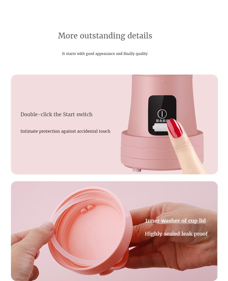 450ML Mini Portable Blender Mixer Cooking Appliances Food Processor Food Mixers Smoothie Blenders Cup Juicers Kitchen Appliance