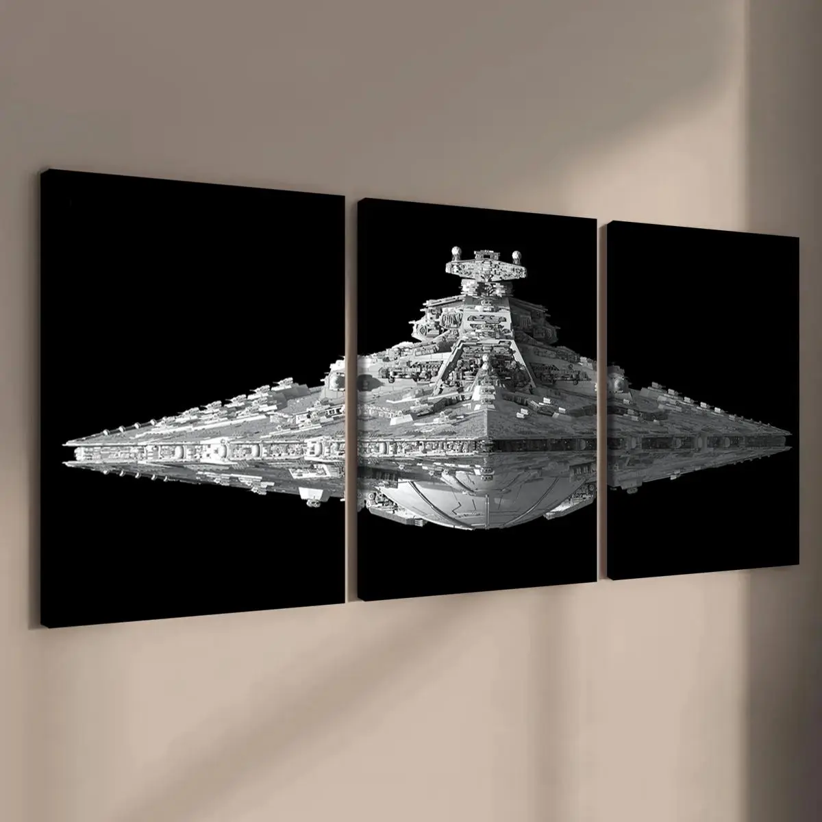 Wooden Framed Canvas Painting, 3 Counts/set Modern Dream Spaceship Pattern Creative Wall Art, Wall Decor for Home Living Room Bedroom Office