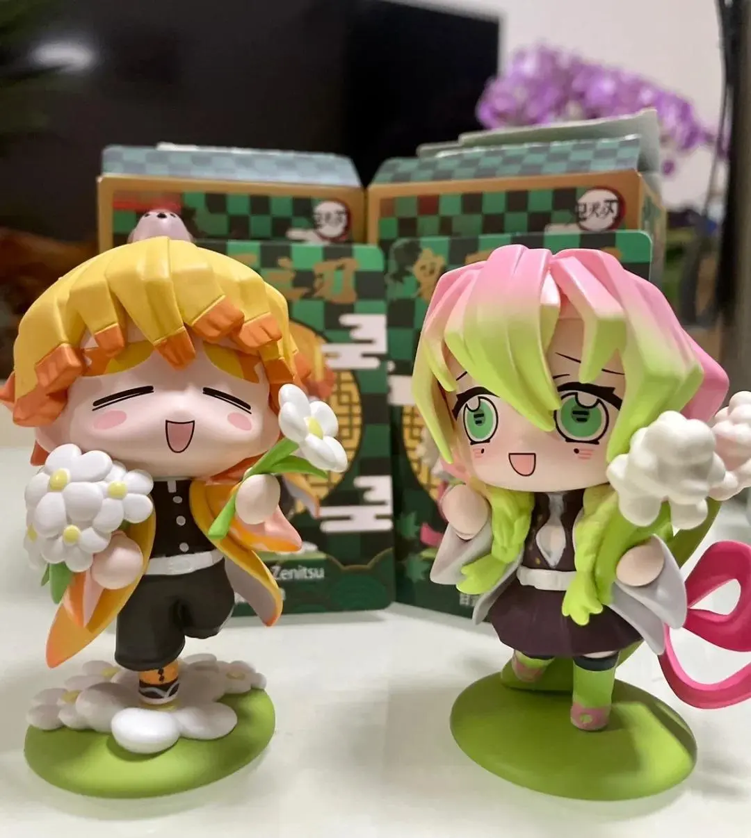 Demon Slayer Tanjiro Kamado Nezuko anime cartoon figure blind box creative personalized statue model ornament surprise gift