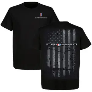 Chevy Camaro Black T Shirt, Distressed American Flag Graphic Tee, Muscle Car Enthusiast Shirt, Top, Gift For Men Women, Casual Everyday Wear