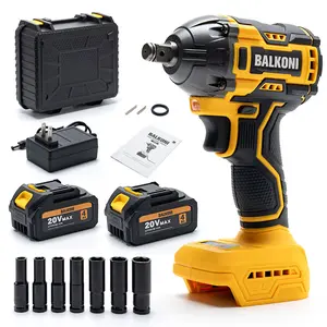 400 N.m Cordless Impact Wrench, Electric Impact Gun, With 4.0Ah battery, 7 Sockets, 1 Fast Charger and 1 Tool Box Electric Impact Gun Tool Kit For Car Home