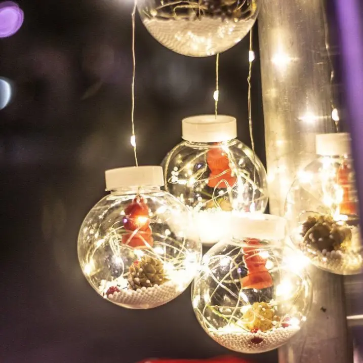 Holographic Glass Hanging Ornament Ball - Iridescent Home, Christmas Festive Decoration