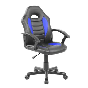 212 MAIN Kids Racer Chair - Swivel Seat, Rolling Wheels, Blue, Multi-Use for Gaming & Students, 35.25-39.25x22x21.25 in