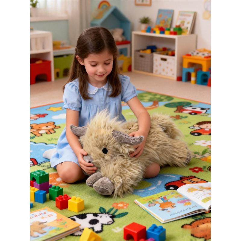 3 sizes of Scottish Highland plush cow toys, cute fluffy cow plush doll pillows, Cute cow design, realistic plush decorations, suitable for adults and children's birthdays and Christmas gifts