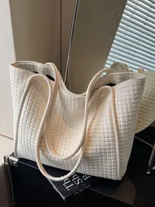 Women's Fashion Tote Bag and Clutch, Versatile Large Capacity Shoulder Bag, Soft Vegan Leather with Embossed Design for Daily Use and Commute, Fashionable Tote Bag