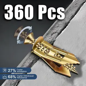 120/240/360 PCS Self‑Drilling Drywall Anchor & Screw Set, 12x30mm Zinc‑Coated Wall Hardware, Pre‑Drill Free, Holds Up to 66 lbs, Great for Home & Office Storage