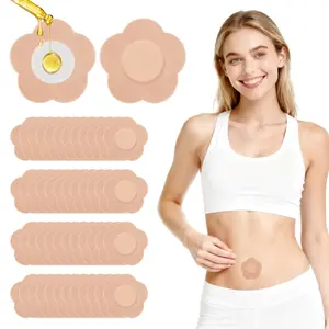 50 PCS Disposable Castor Oil Patches – Organic Cotton Leak-Proof, Self-Adhesive Castor Oil Belly Button Patch – Portable & Easy to Use – Safe for All Ages - (Oil Not Included)