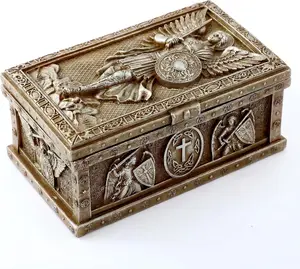 Saint Michael Trinket Rosary Box 4.7 x 2.8 x 2.4 Inches Saint Michael Angel Relic or Keepsake Case Framed Rosary Trinket Box Case Priest Catholic Gifts for Priests Catholic Women Men