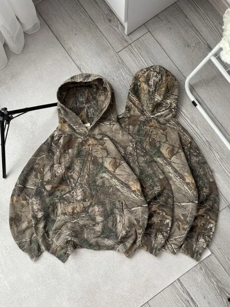 Vintage Realtree Crashed Distressed Camo Y2K 3D PRINT Hoodie For Sale