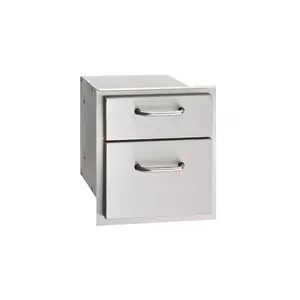 AOG 6" x 15" Stainless Steel Double Access Drawer for Outdoor Kitchen