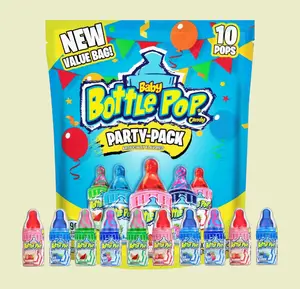 Baby Bottle Pop Party-Pack - 10 Ct Bulk Lollipops with Dipping Powder - Assorted Fruity Flavors - Individually Wrapped - Stocking Stuffers - Gifts - Party Favors for Kids - US