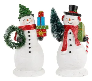 Northlight 8" Snowmen Couple Christmas Figurines 2-Piece