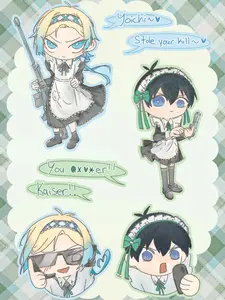 Blue Lock - Michael Kaiser x Isagi Yoichi [ ver. Battle Maid ] Stickers