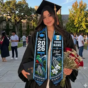 Personalized Guatemalan Flag Graduation Sash, Class of 2026 Stole