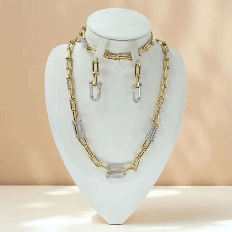 Women's Elegant Rhinestone Bombshell Jewelry Set, Exquisite Trendy Necklace & Bracelet & Earrings, Chic Maximalist Jewelry Set for Party & Daily Clothing Decor, Matching Jewelry Set