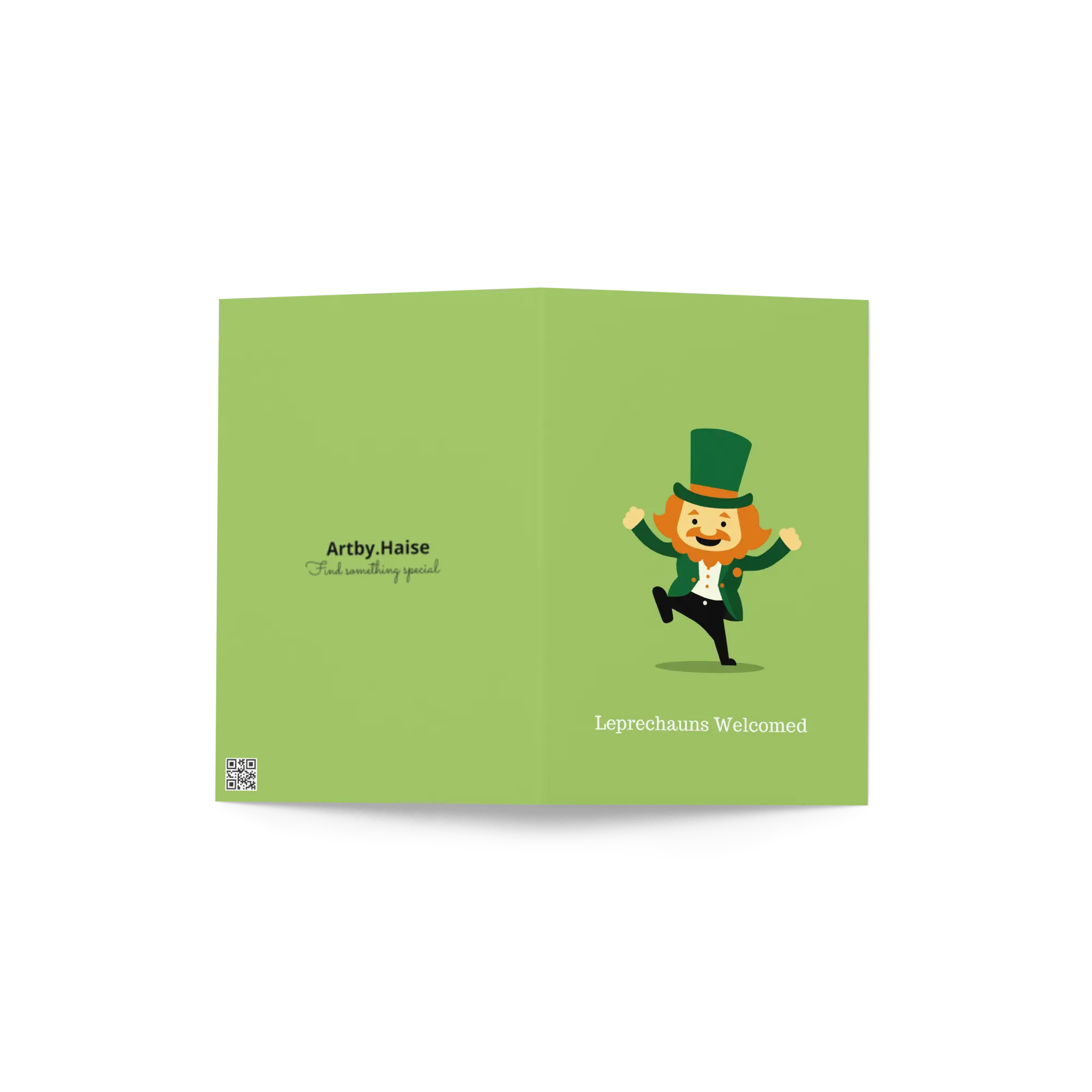 Cheerful Leprechaun Welcome – Artby.Haise's Festive 5x7 St. Patrick's Day Card