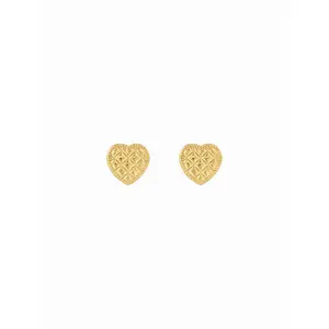 Cider TEXTURED HEART STUD EARRINGS
