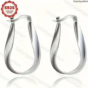 S925 Sterling Silver Mobius Twist Earrings, Elegant Gift for Her Casual Wear