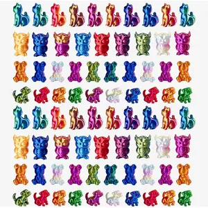 80 count Mini 3D Printed  Statue Set Bulk 3D Printed  Ornaments, Shiny Gradient Color for Potted Mini Garden Decoration Garden House Cake Decoration Collection and DIY Etc