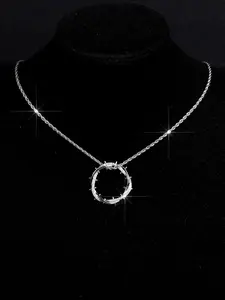 Punk-Style Men's Accessory, 18k Copper Zircon Thorns Crown Pendant Necklace, Dazzling Gift for Men and Women, Pendant Chain