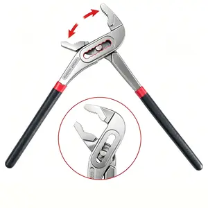 10 Inch Water Pump Pliers 7-Position Adjustable Extra Wide Opening Non-Slip Handle Chrome Vanadium Steel Pipe Wrench for Plumbing Automotive Repair