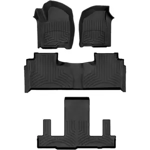 WeatherTech FloorLiner HP Custom Fit Floor Mats for Cadillac Escalade, Escalade-V, Tahoe - Full Set (441632-1-2-3IM), Black