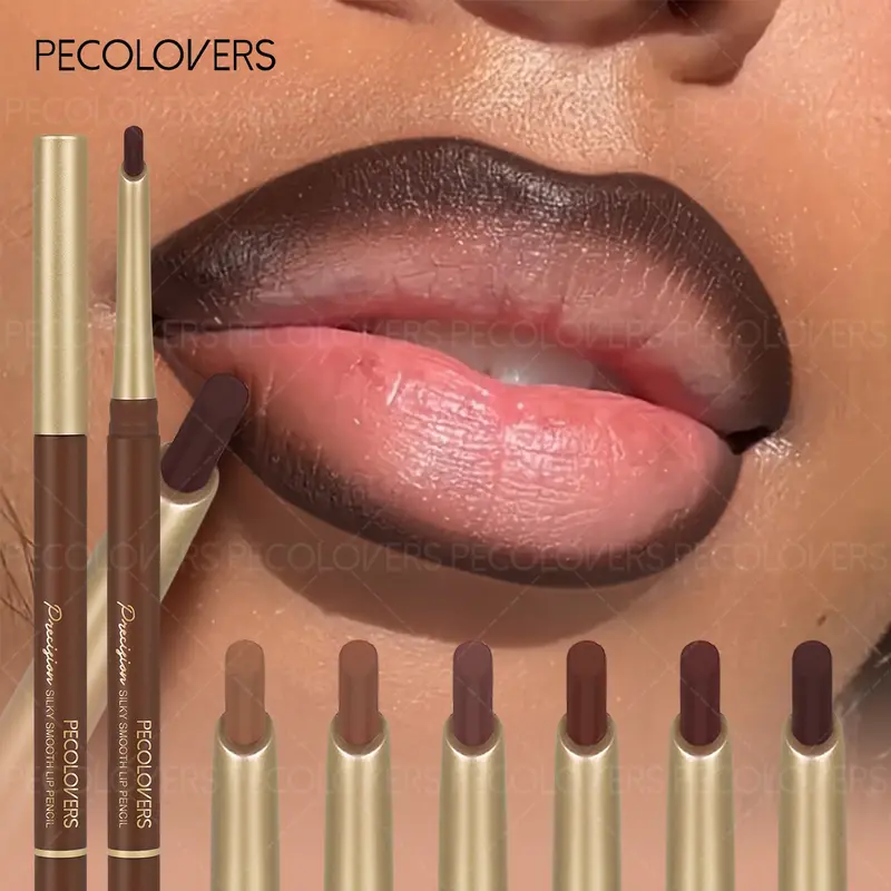 6-Piece Matte Lip Liner Pencil Set, Long-Lasting Waterproof Lip Liner, Natural Tones, Professional Makeup, Lipliner