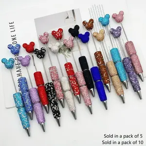Creative Mickey Full Diamond Beaded Pen, Handmade DIY Ballpoint Pen, Perfect for Office & School, Holiday Gifts, Wedding & Birthday