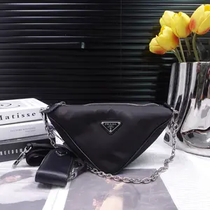 Pre-owned PRADA Nylon Shoulder Bags Triangle Black Shoulder Bag T10354240