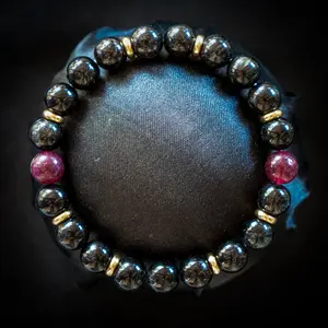 Umbreon-Inspired Gemstone Bracelet