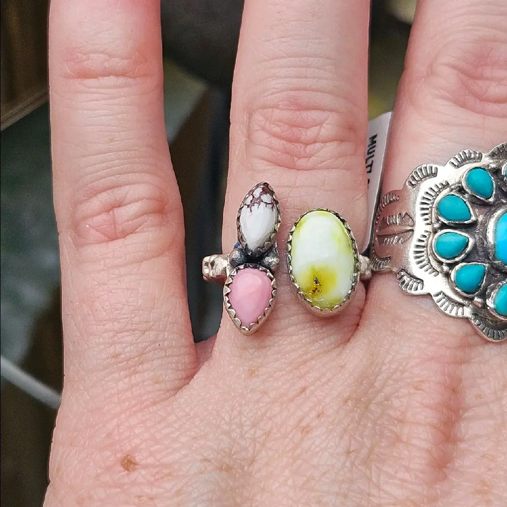 Multistone Turquoise Floater Ring