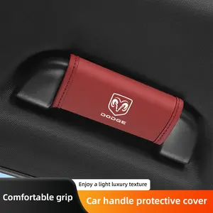 2Pcs Car Roof Handle Protective Cover Pull Gloves Interior Accessories For Dodge Ram Durango Charger SRT Dart Journey Avenger Caliber Challenger Trucks Hornet Mopar Demon Attitude